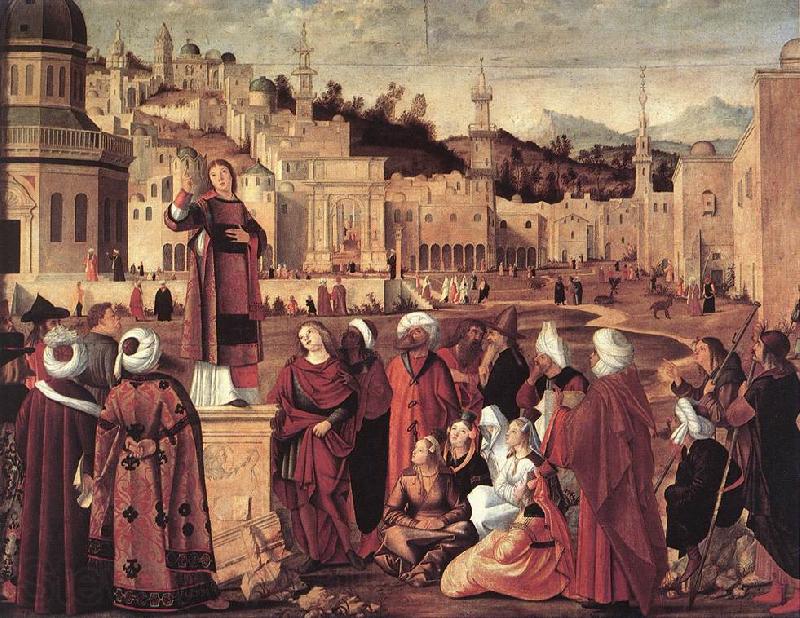 CARPACCIO, Vittore The Sermon of St Stephen dftg